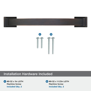 Amerock Cabinet Pull Oil Rubbed Bronze 5-1/16 inch (128 mm) Center to Center Candler 1 Pack Drawer Pull Drawer Handle Cabinet Hardware