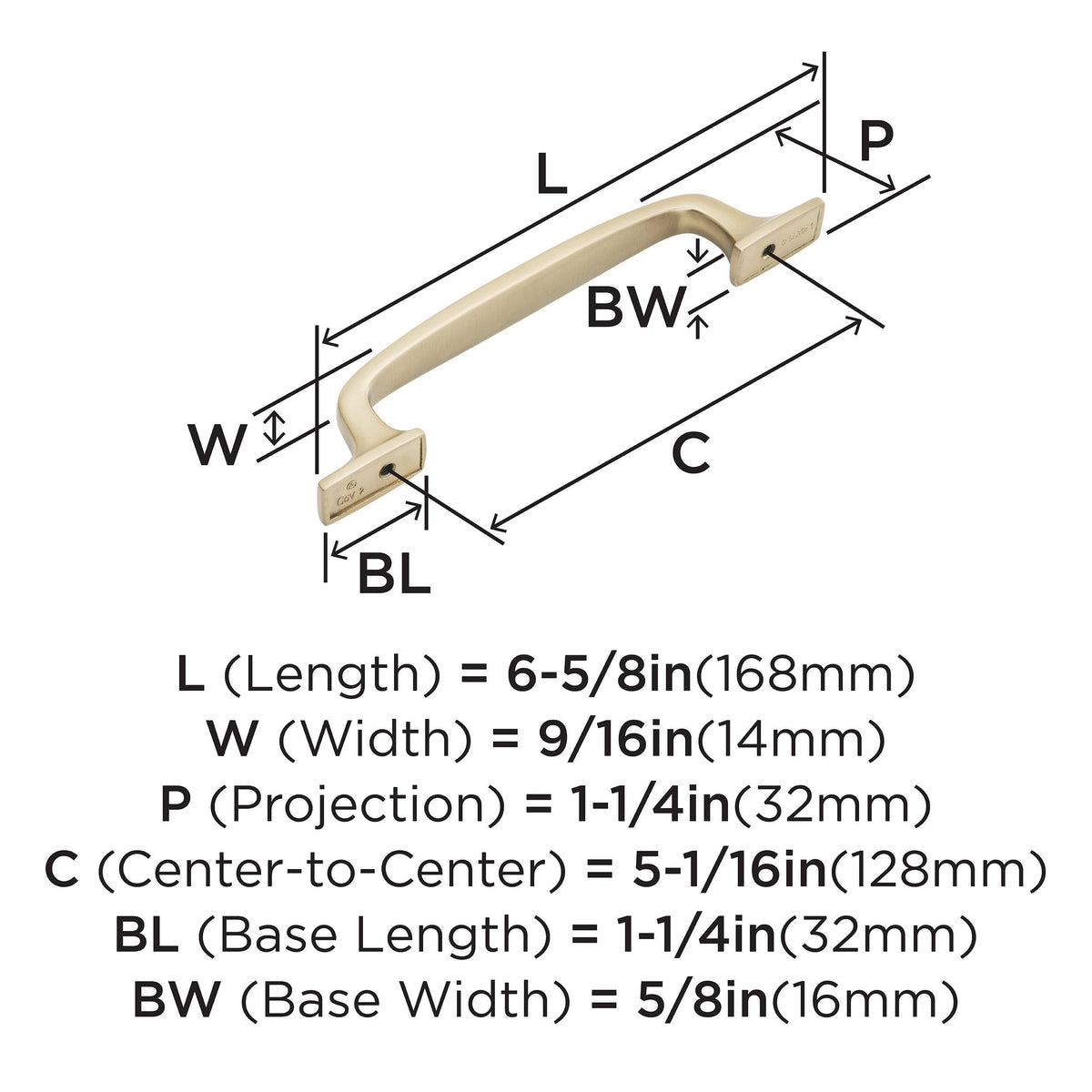Amerock Cabinet Pull Champagne Bronze 5-1/16 inch (128 mm) Center to Center Highland Ridge 1 Pack Drawer Pull Drawer Handle Cabinet Hardware