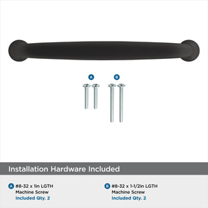 Amerock Cabinet Pull Matte Black 5-1/16 inch (128 mm) Center-to-Center Renown 1 Pack Drawer Pull Cabinet Handle Cabinet Hardware