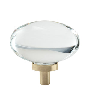 Amerock Cabinet Knob Clear/Golden Champagne 1-3/4 inch (44 mm) Length Glacio 1 Pack Drawer Knob Cabinet Hardware