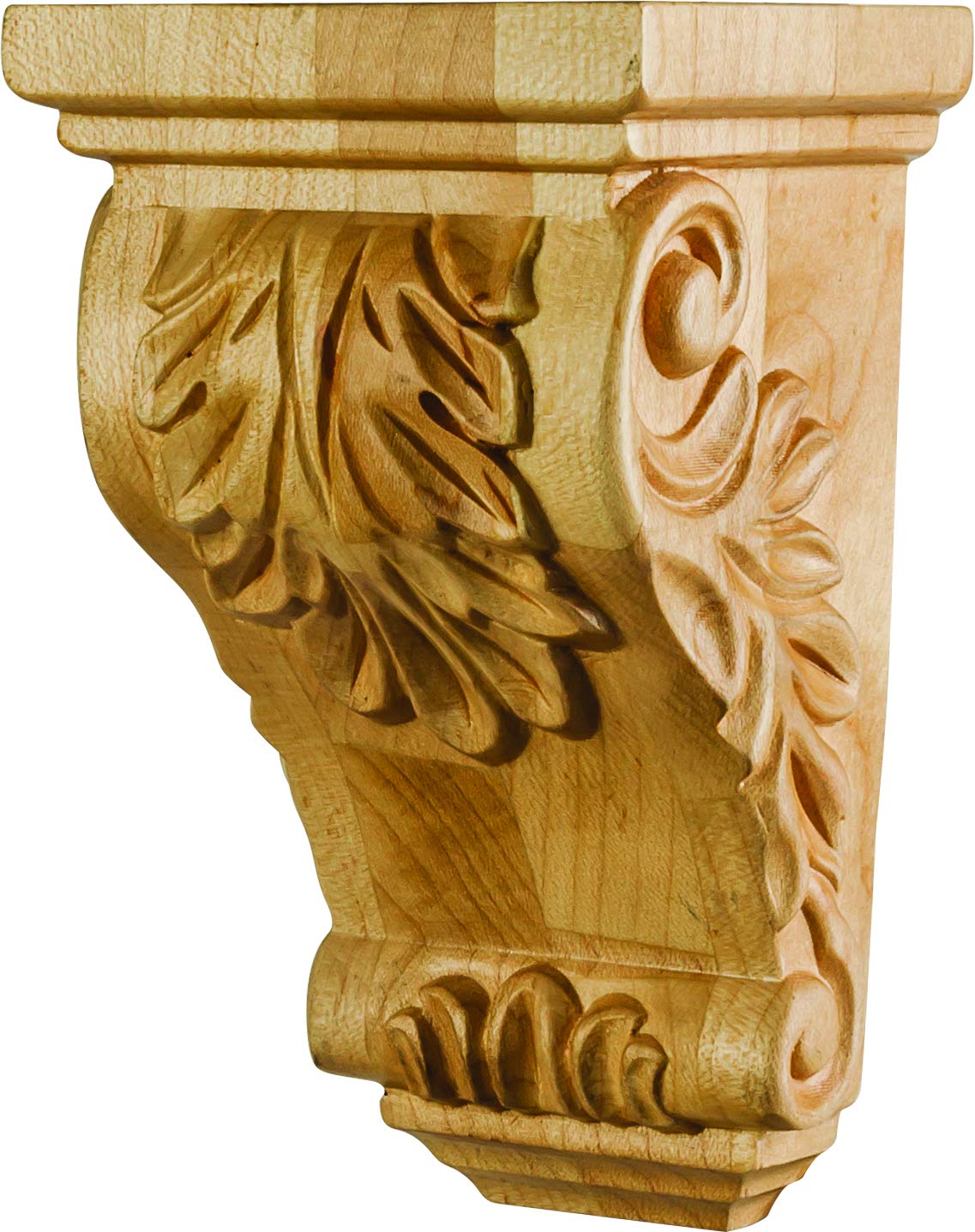 Hardware Resources CORBB-5-RW 3" W x 2-1/2" D x 5" H Rubberwood Acanthus Corbel