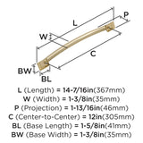 Amerock Appliance Pull Golden Champagne 12 inch (305 mm) Center to Center Candler 1 Pack Drawer Pull Drawer Handle Cabinet Hardware