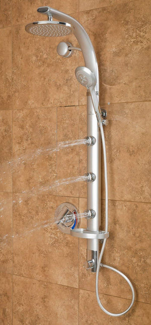 PULSE ShowerSpas 1017-S Bonzai Silver Aluminum Shower System