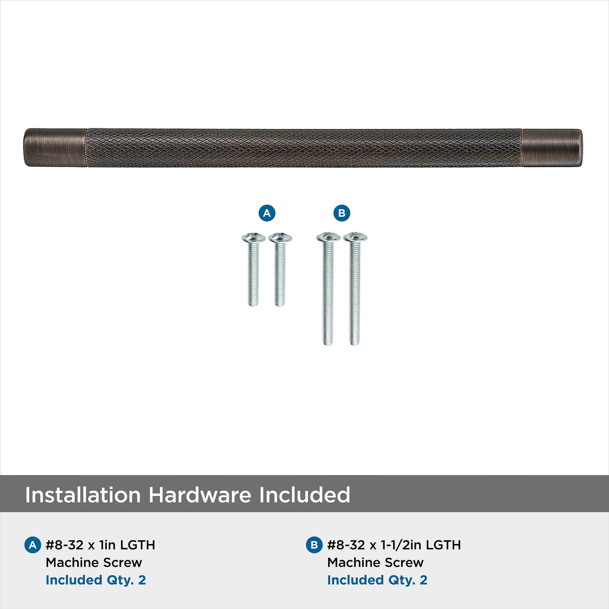 Amerock Kitchen Cabinet Pull Oil Rubbed Bronze 8 in (203 mm) Center-to-Center Bronx 1 Pack Furniture Hardware Cabinet Handle Bathroom Drawer Pull