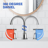 Classical 8 inch Bathroom Faucet, Bathroom faucets for Sink 3 Holes, Widespread Brushed Nickel Bathroom Faucet with Pop Up Drain and cUPC Lead-Free Hose (Brushed Nickel 2 Packs)