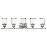 Livex Lighting 10515-05 Contemporary Modern Five Light Bath Vanity from Lawrenceville Collection Finish, Medium, Polished Chrome