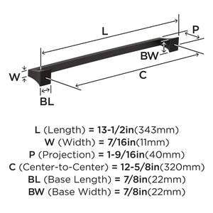 Amerock BP53537BBR Black Bronze Cabinet Pull 12-5/8 in (320 mm) Center-to-Center Cabinet Handle Mulholland Drawer Pull Kitchen Cabinet Handle Furniture Hardware