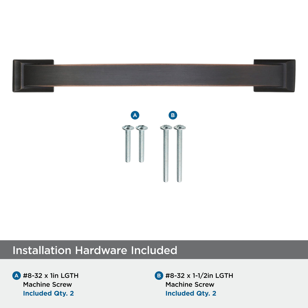 Amerock Cabinet Pull Oil Rubbed Bronze 6-5/16 inch (160 mm) Center to Center Candler 1 Pack Drawer Pull Drawer Handle Cabinet Hardware