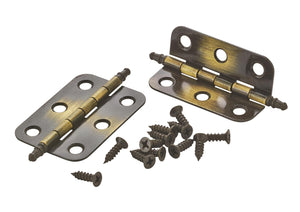 Amerock Cabinet Hinge 2-11/16 inch (68 mm) Length Hinge Antique Brass 2 Pack Non Self-Closing Hinge Butt Hinge Cabinet Door Hinge