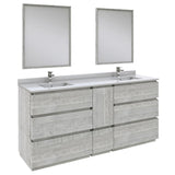 Fresca FVN31-301230ASH-FC Fresca Formosa 72" Floor Standing Double Sink Modern Bathroom Vanity w/ Mirrors in Ash