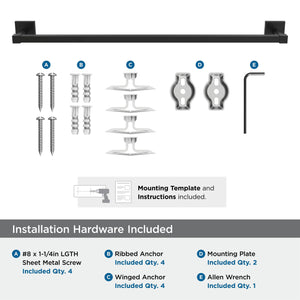 Amerock BH36074MB Matte Black Towel Bar 24 in (610 mm) Towel Rack Appoint Bathroom Towel Holder Bathroom Hardware Bath Accessories