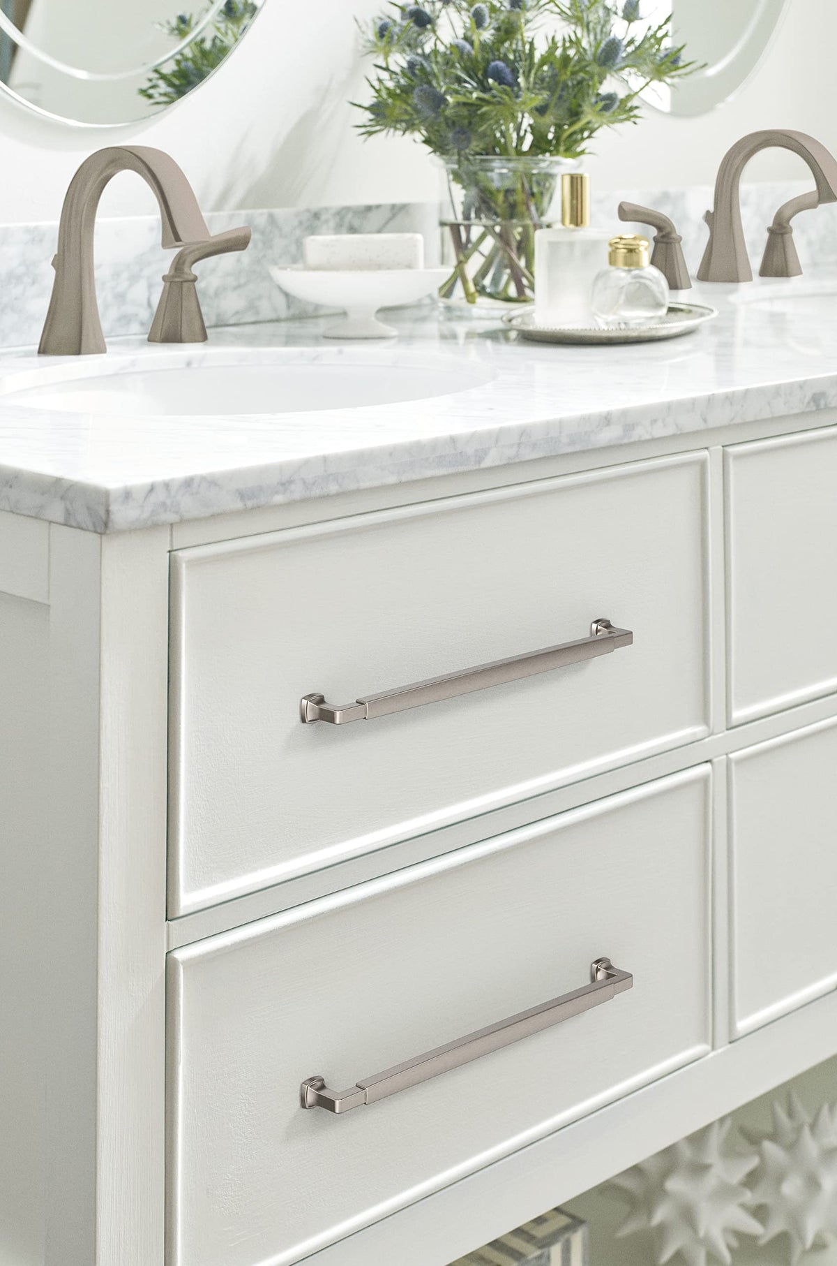 Amerock BP37401G10 Satin Nickel Cabinet Pull 12-5/8 in (320 mm) Center-to-Center Cabinet Handle Stature Drawer Pull Kitchen Cabinet Handle Furniture Hardware