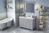 Jeffrey Alexander VKITCHA48WHSGR 48" White Chatham Vanity, Steel Grey Cultured Marble Vanity Top, undermount rectangle bowl