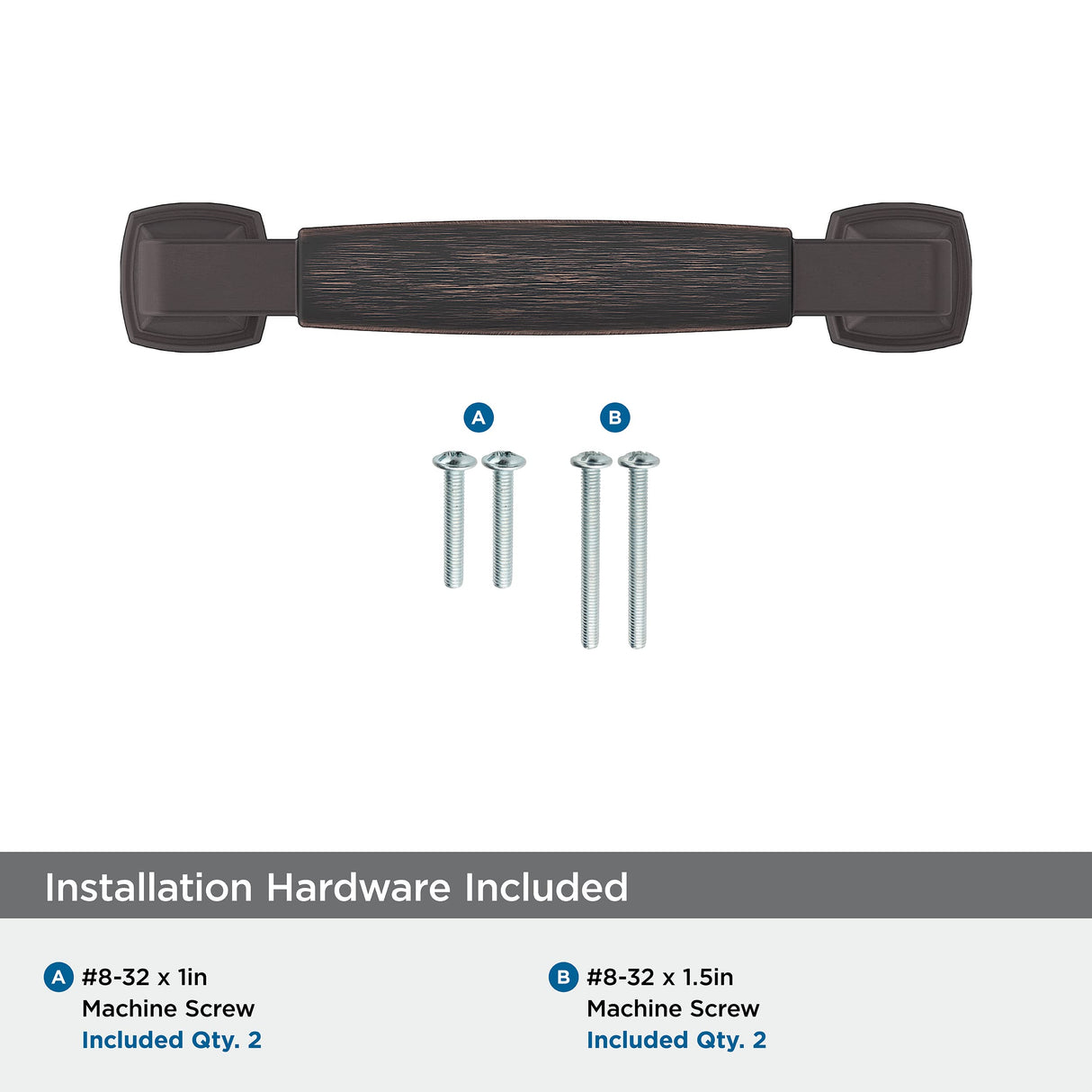 Amerock Cabinet Pull Oil Rubbed Bronze 3-3/4 inch (96 mm) Center-to-Center Stature 1 Pack Drawer Pull Cabinet Handle Cabinet Hardware