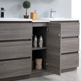 Fresca FCB93-241224GR-D-I Fresca Lazzaro 60" Gray Free Standing Double Sink Modern Bathroom Cabinet w/ Integrated Sinks