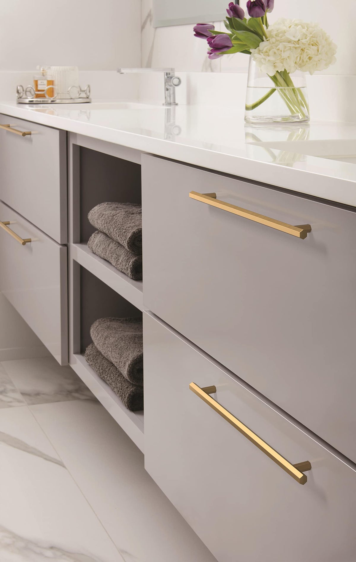 Amerock Cabinet Pull Champagne Bronze 10-1/16 inch (256 mm) Center-to-Center Caliber 1 Pack Drawer Pull Cabinet Handle Cabinet Hardware