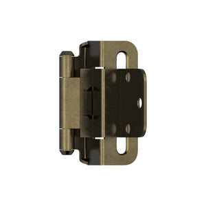 Amerock Cabinet Hinge 3/8 inch (10 mm) Inset Hinge Burnished Brass 2 Pack Self-Closing Hinge Partial Wrap Hinge Cabinet Door Hinge