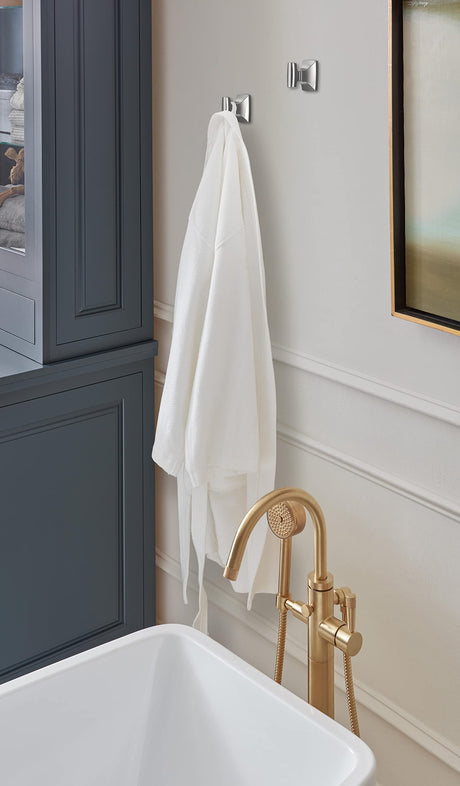 Amerock BH3601026 Chrome Single Robe Hook 2-5/8 in. (67 mm) Length Towel Holder Highland Ridge Towel Hook for Bathroom Bathroom Hardware Bath Accessories