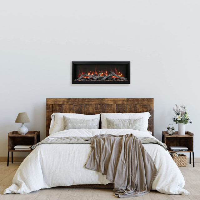 Amantii SYM-88-XT Symmetry Xtra Tall Smart Electric  88" Indoor / Outdoor WiFi Enabled Fireplace, Featuring a MultiFunction Remote Control , Multi Speed Flame Motor, and a Selection of Media Options
