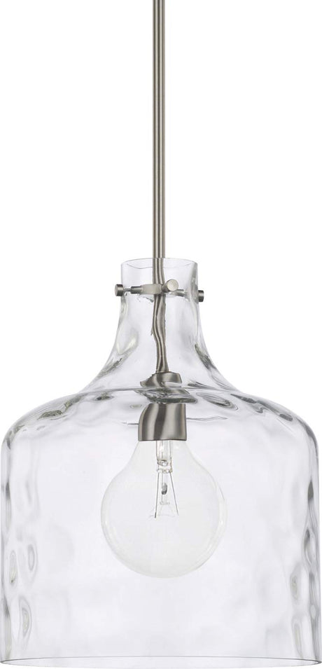 Capital Lighting 325717BN Crawford 1 Light Pendant Brushed Nickel