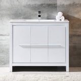 Fresca FCB8140WH-I Fresca Allier 40" White Modern Bathroom Cabinet w/ Sink