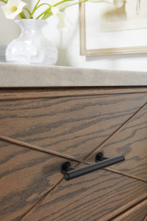Amerock BP37390FB Matte Black Cabinet Pull 3 in (76 mm) Center-to-Center Cabinet Handle Radius Drawer Pull Kitchen Cabinet Handle Furniture Hardware