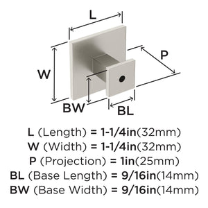 Amerock Cabinet Knob Satin Nickel 1-1/4 inch (32 mm) Length Appoint 1 Pack Drawer Knob Cabinet Hardware