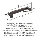 Amerock Cabinet Pull Oil Rubbed Bronze 5-1/16 inch (128 mm) Center-to-Center Stature 1 Pack Drawer Pull Cabinet Handle Cabinet Hardware