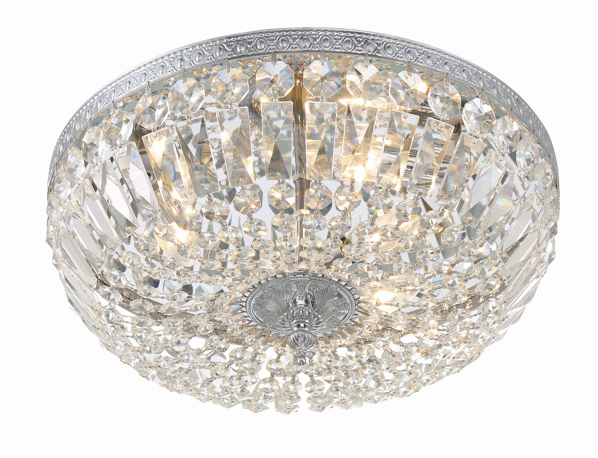 Crystorama 3 Light Swarovski Strass Crystal Polished Chrome Flush Mount 716-CH-CL-S