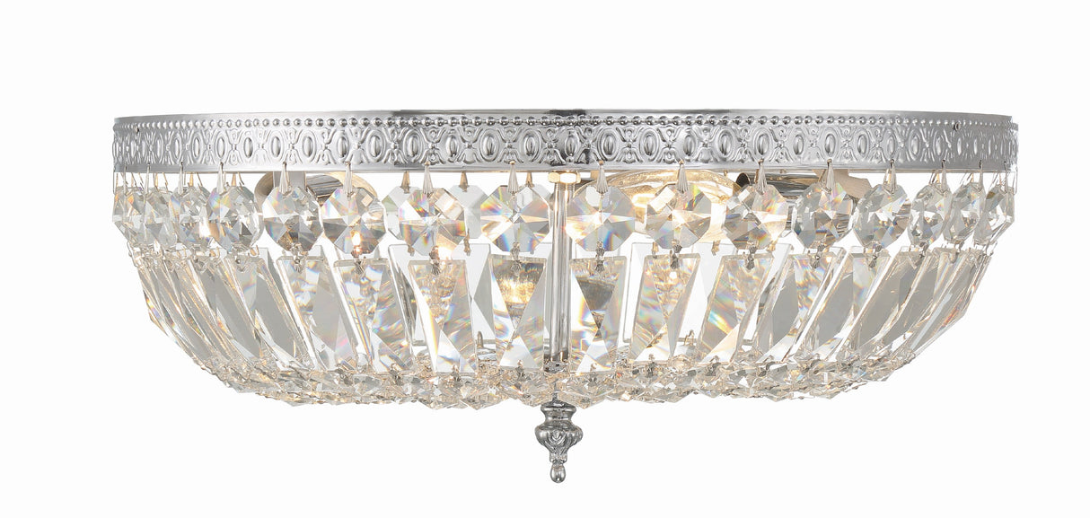 Crystorama 3 Light Swarovski Strass Crystal Polished Chrome Flush Mount 716-CH-CL-S