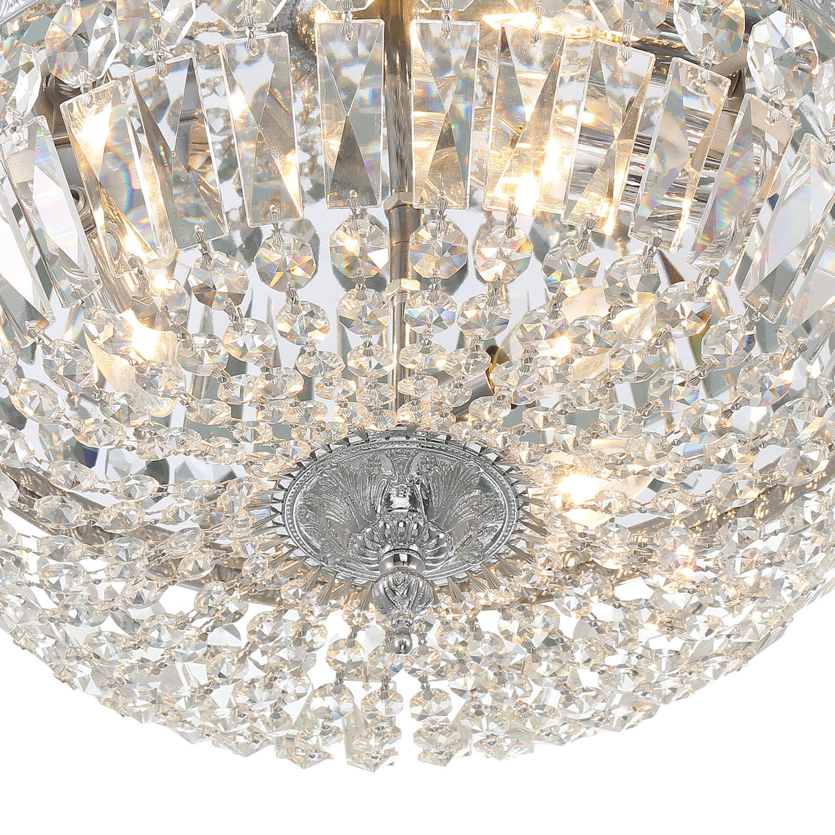 Crystorama 3 Light Swarovski Strass Crystal Polished Chrome Flush Mount 716-CH-CL-S