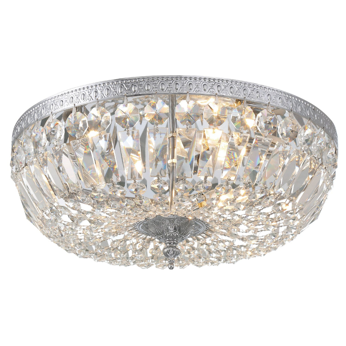 Crystorama 3 Light Swarovski Strass Crystal Polished Chrome Flush Mount 716-CH-CL-S