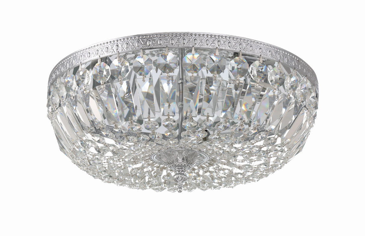 Crystorama 3 Light Swarovski Strass Crystal Polished Chrome Flush Mount 716-CH-CL-S