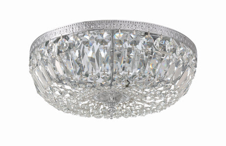 Crystorama 3 Light Swarovski Strass Crystal Polished Chrome Flush Mount 716-CH-CL-S