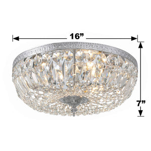 Crystorama 3 Light Swarovski Strass Crystal Polished Chrome Flush Mount 716-CH-CL-S
