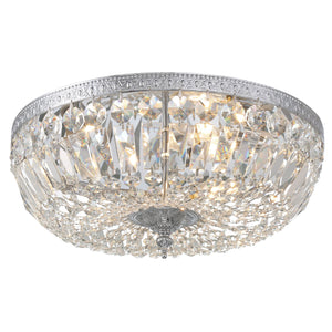 Crystorama 3 Light Swarovski Strass Crystal Polished Chrome Flush Mount 716-CH-CL-S