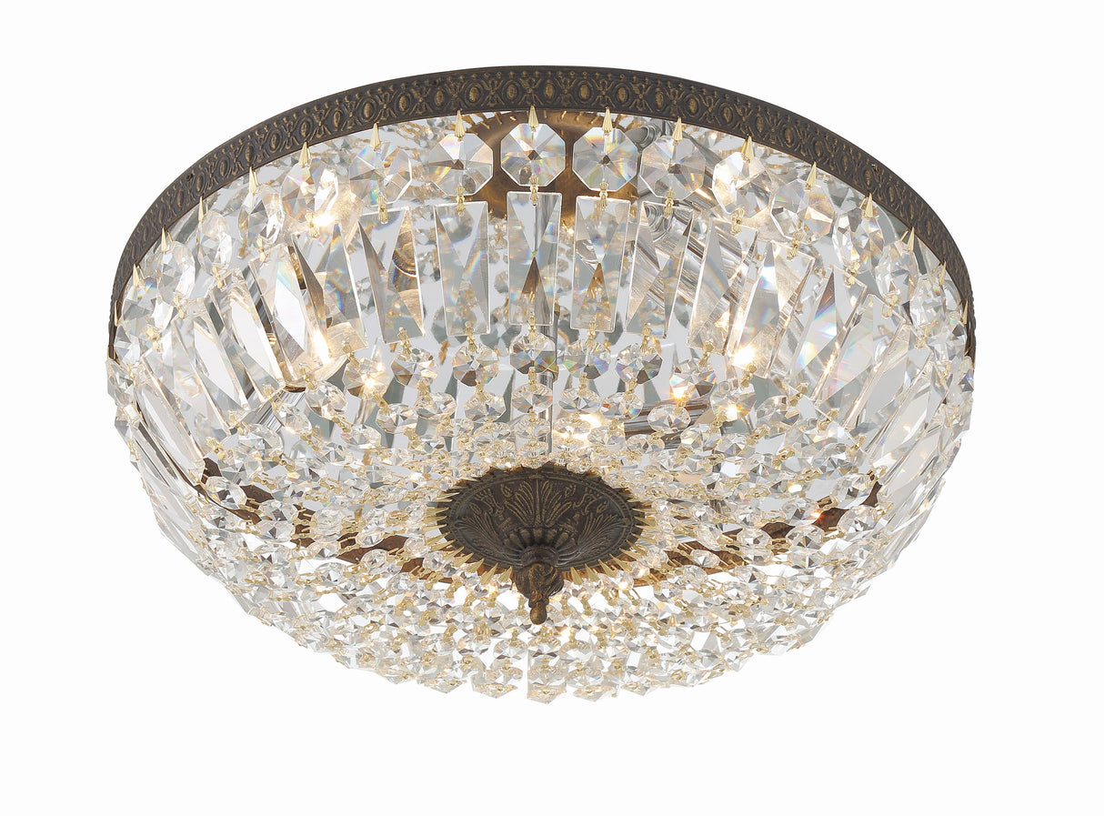 Crystorama 3 Light Swarovski Strass Crystal Polished Chrome Flush Mount 716-CH-CL-S