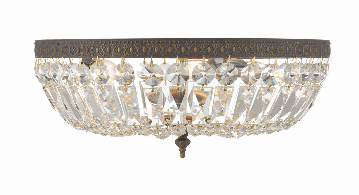 Crystorama 3 Light Swarovski Strass Crystal Polished Chrome Flush Mount 716-CH-CL-S