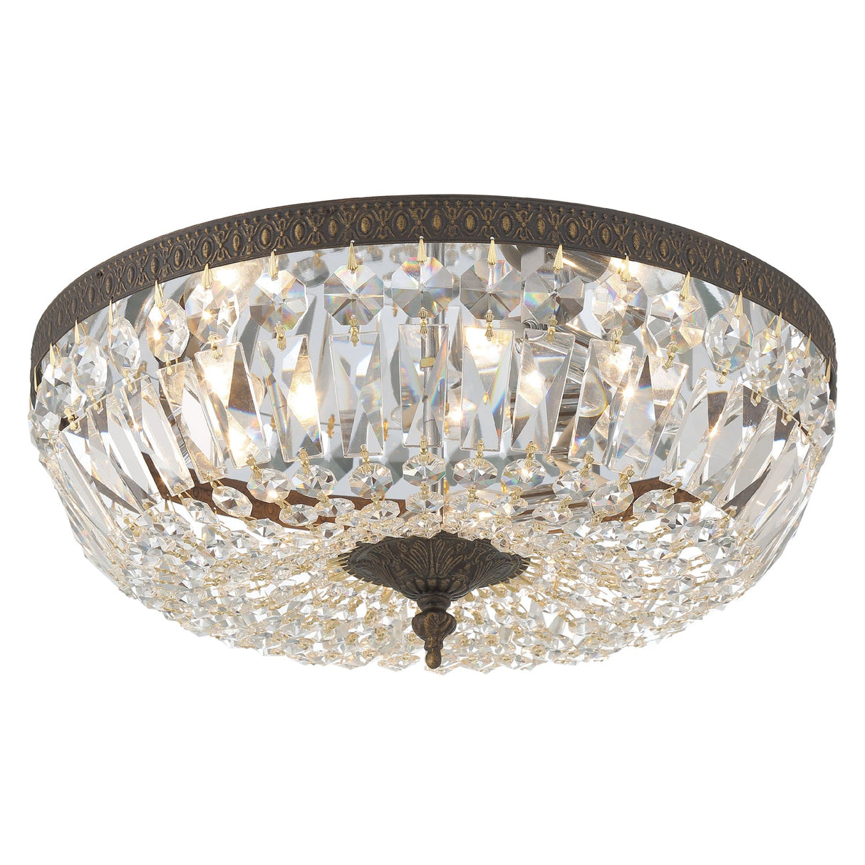 Crystorama 3 Light Swarovski Strass Crystal Polished Chrome Flush Mount 716-CH-CL-S