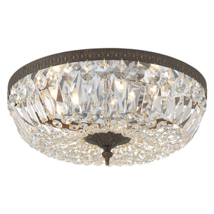 Crystorama 3 Light Swarovski Strass Crystal Polished Chrome Flush Mount 716-CH-CL-S