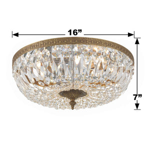Crystorama 3 Light Swarovski Strass Crystal Polished Chrome Flush Mount 716-CH-CL-S