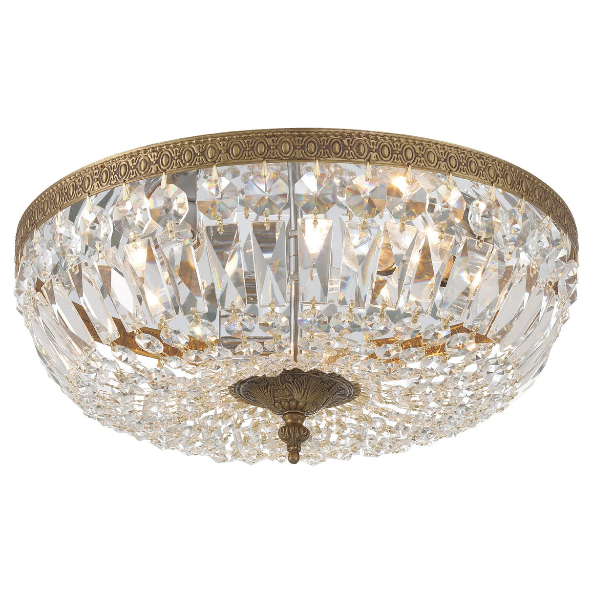 Crystorama 3 Light Swarovski Strass Crystal Polished Chrome Flush Mount 716-CH-CL-S