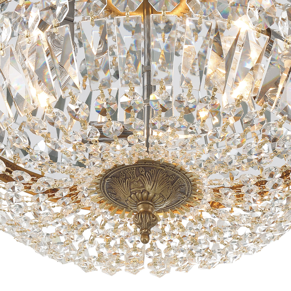 Crystorama 3 Light Swarovski Strass Crystal Polished Chrome Flush Mount 716-CH-CL-S