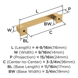 Amerock Cabinet Pull Champagne Bronze 3-3/4 inch (96 mm) Center-to-Center Appoint 1 Pack Drawer Pull Cabinet Handle Cabinet Hardware