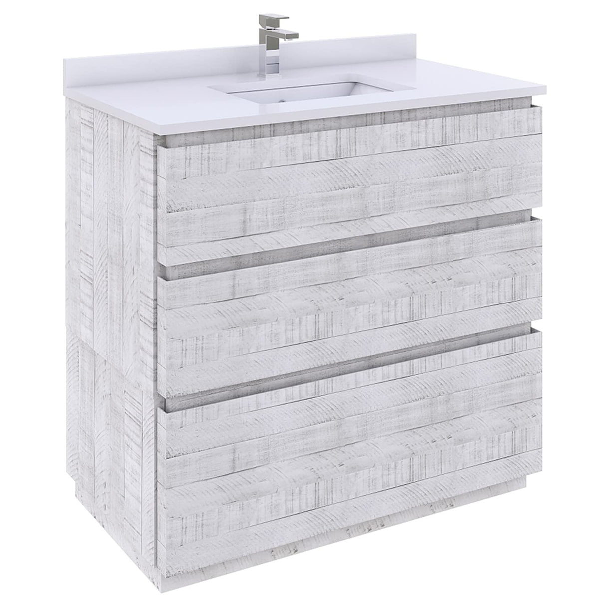 Fresca FCB3136RWH-FC Fresca Formosa 35" Floor Standing Modern Bathroom Cabinet in Rustic White