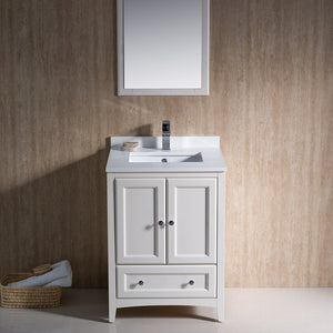 Fresca Bath FVN2024AW Oxford Vanity, 24", Antique White