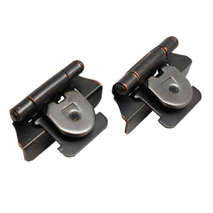 Amerock Double Demountable Cabinet Hinge 1/4 inch (6 mm) Overlay Hinge Oil Rubbed Bronze 2 Pack Self-Closing Hinge Cabinet Door Hinge