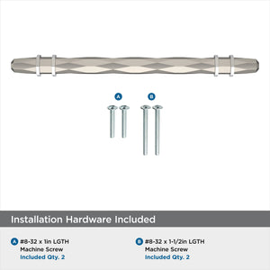 Amerock Cabinet Pull Satin Nickel/Polished Chrome 6-5/16 inch (160 mm) Center-to-Center London 1 Pack Drawer Pull Drawer Handle Cabinet Hardware