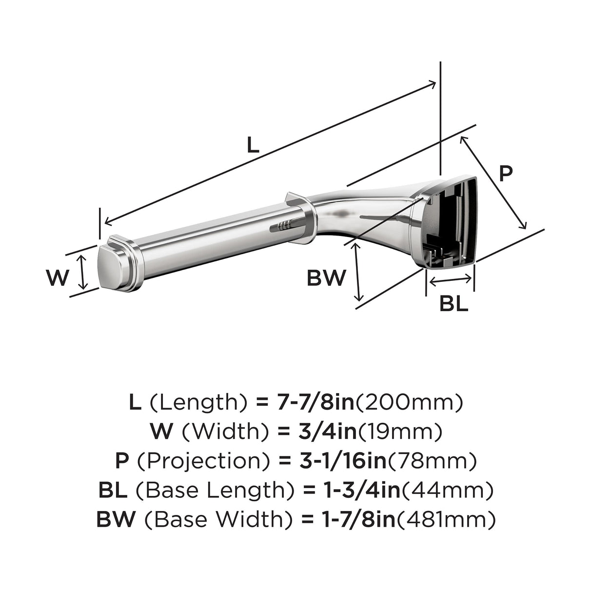 Amerock BH3603126 Chrome Single Post Toilet Paper Holder 7-7/8 in. (200 mm) Length Toilet Tissue Holder Revitalize Bath Tissue Holder Bathroom Hardware Bath Accessories