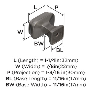 Amerock Cabinet Knob Satin Nickel 1-1/4 inch (32 mm) Length Revitalize 1 Pack Drawer Knob Cabinet Hardware